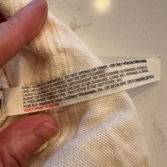 Free People Button Fly Cropped Cotton/Linen Pant Slit Ankle Detail / Medium - Picture 3 of 11